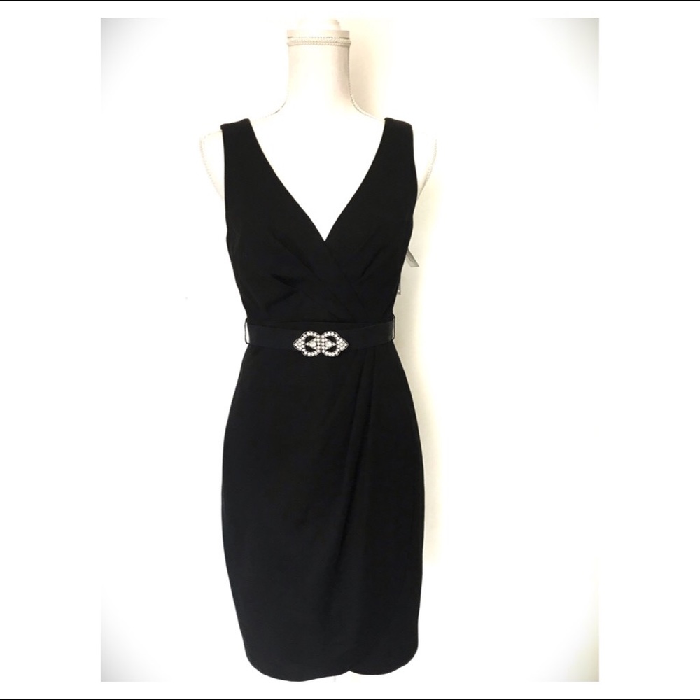Trina Turk Gold Digger Faux Wrap Belted Dress - Picture 1 of 8